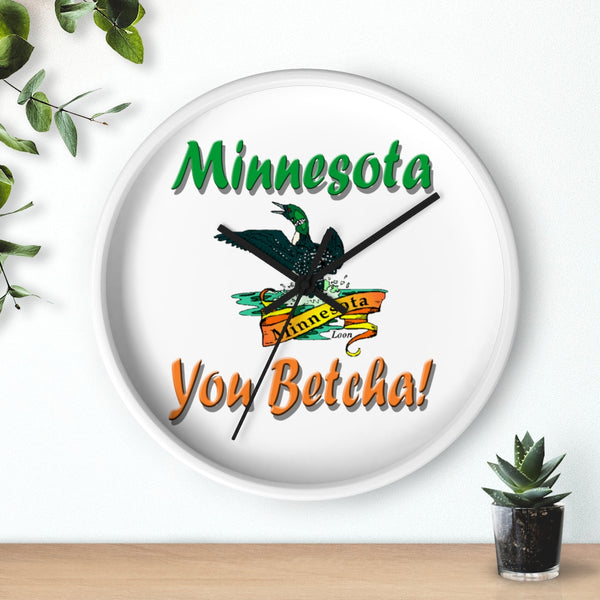 Minnesota You Betcha Loon Wall clock