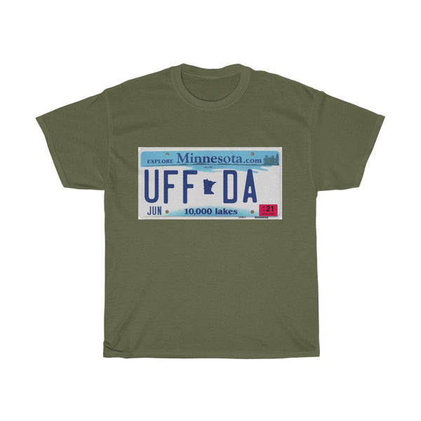 Uffda Minnesota License Plate Unisex Heavy Cotton Tee