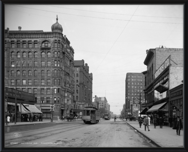 Hennepin Avenue in Downtown Minneapolis, Minnesota, 1908,