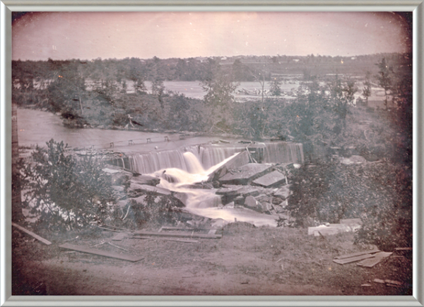 St. Anthony Falls on the Mississippi River in what was to become Minneapolis, Minnesota, 1840, Framed Art