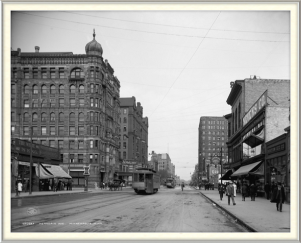 Hennepin Avenue in Downtown Minneapolis, Minnesota, 1908,