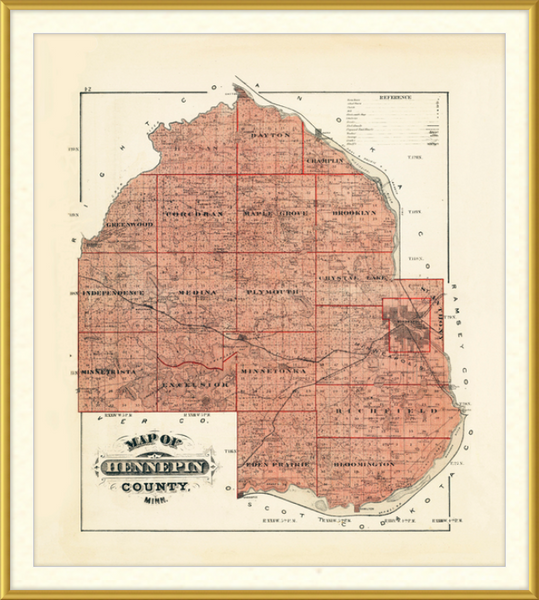 1874 Map of Hennepin County