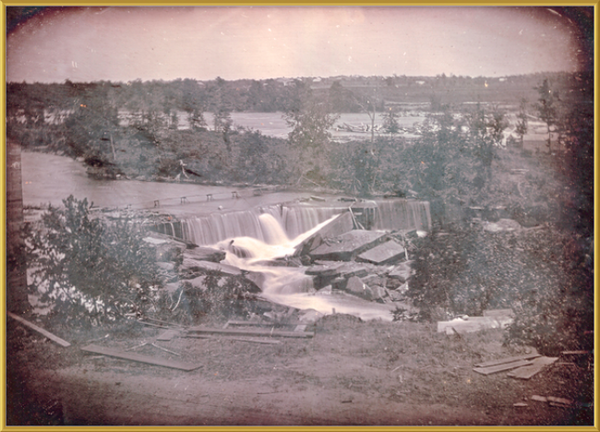 St. Anthony Falls on the Mississippi River in what was to become Minneapolis, Minnesota, 1840, Framed Art