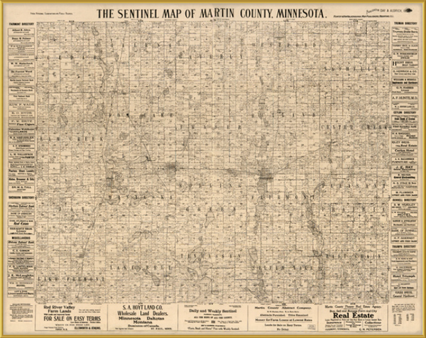 The Sentinel Map of Martin County, Minnesota, 1901