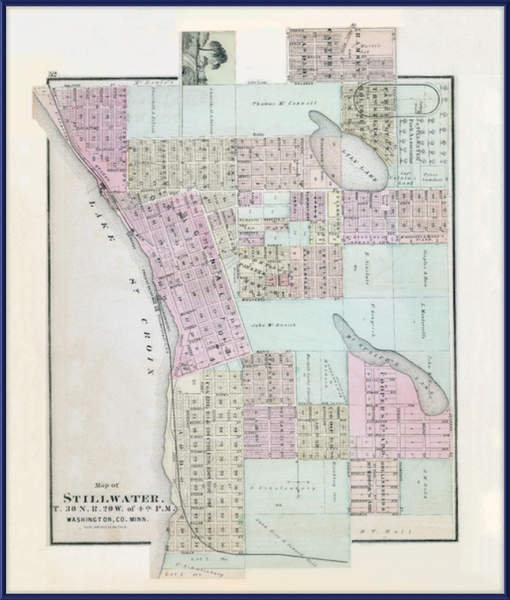 Map of Stillwater Minnesota 1874 Framed Print