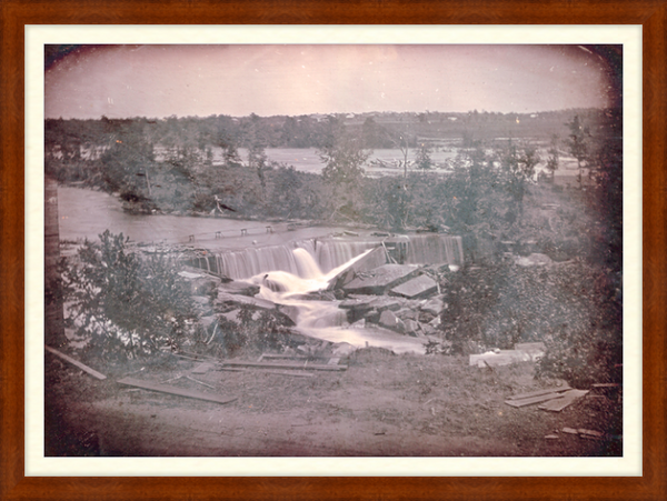 St. Anthony Falls on the Mississippi River in what was to become Minneapolis, Minnesota, 1840, Framed Art