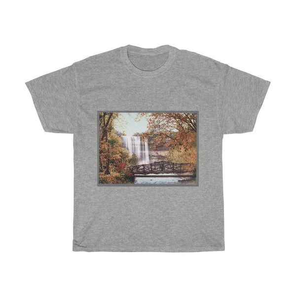 Vintage Minnehaha Falls in Autumn 1901 Unisex Heavy Cotton Tee