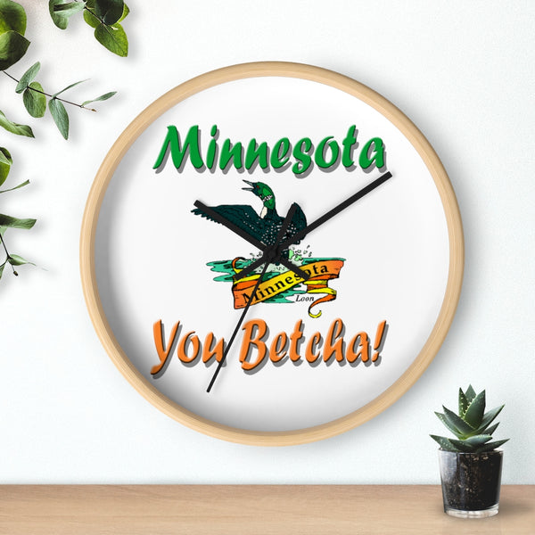 Minnesota You Betcha Loon Wall clock