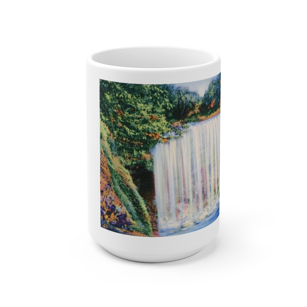 Minnehaha Falls Minneapolis Minnesota 1938 White Ceramic Mug