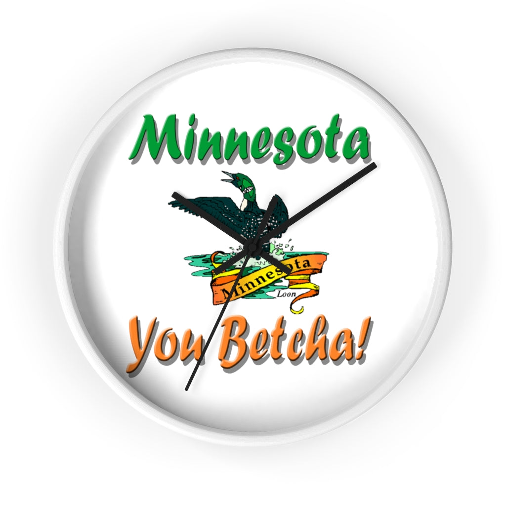 Minnesota You Betcha Loon Wall clock