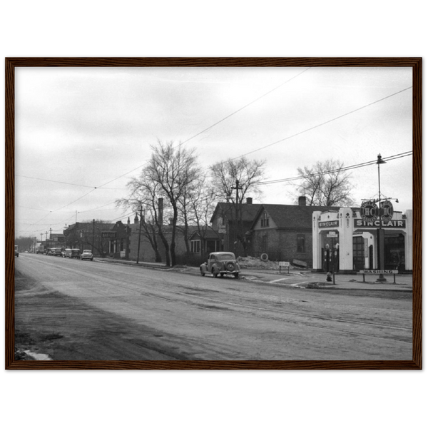 1935 View of Chicago Avenue from 37th Street in Minneapolis Minnesota Classic Matte Paper Wooden Framed Poster