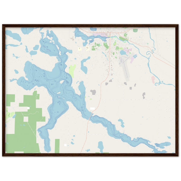 Pokegama Lake Depth Map in Wood Frame (Grand Rapids, Minnesota)