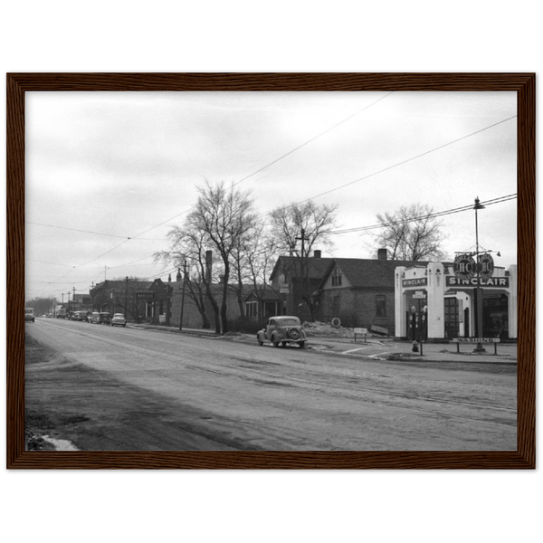 1935 View of Chicago Avenue from 37th Street in Minneapolis Minnesota Classic Matte Paper Wooden Framed Poster