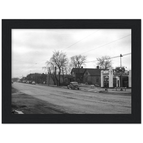 1935 View of Chicago Avenue from 37th Street in Minneapolis Minnesota Classic Matte Paper Wooden Framed Poster