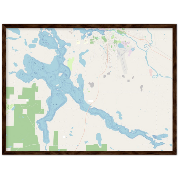 Pokegama Lake Depth Map in Wood Frame (Grand Rapids, Minnesota)