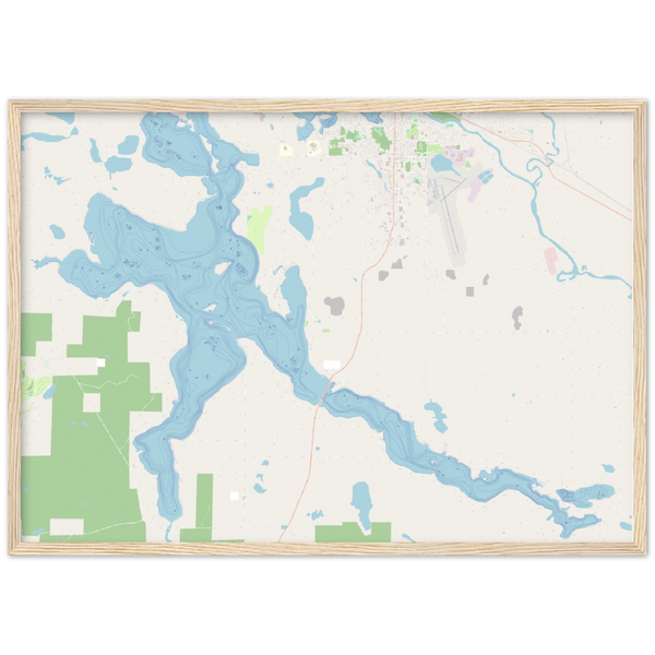 Pokegama Lake Depth Map in Wood Frame (Grand Rapids, Minnesota)