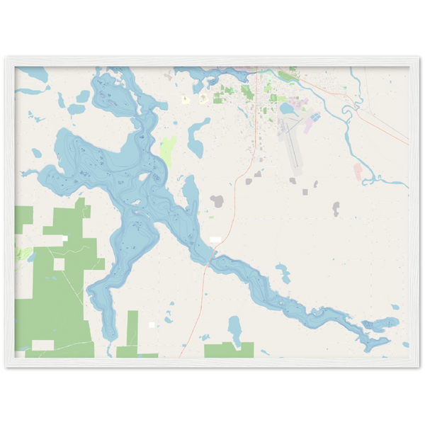 Pokegama Lake Depth Map in Wood Frame (Grand Rapids, Minnesota)