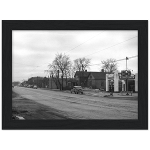 1935 View of Chicago Avenue from 37th Street in Minneapolis Minnesota Classic Matte Paper Wooden Framed Poster