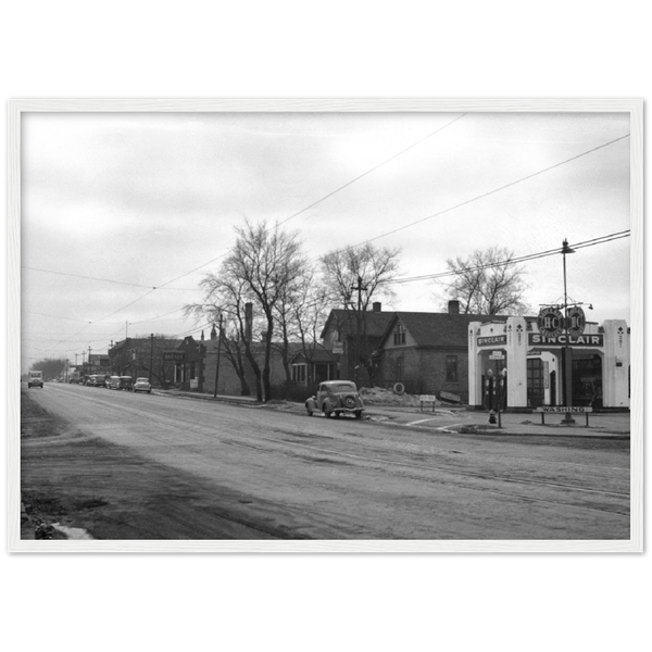 1935 View of Chicago Avenue from 37th Street in Minneapolis Minnesota Classic Matte Paper Wooden Framed Poster