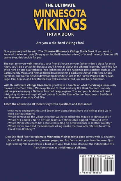 The Ultimate Minnesota Vikings Trivia Book: A Collection of Amazing Trivia Quizzes and Fun Facts for Die-Hard Vikings Fans! - Image 3