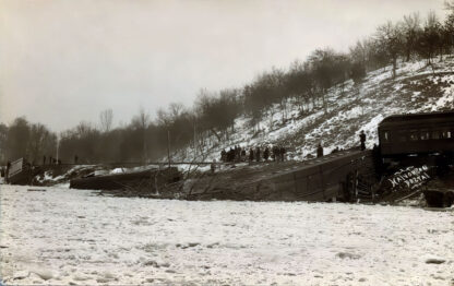 Train Wreck, 7 miles west of Houston Minnesota, 1909 Print