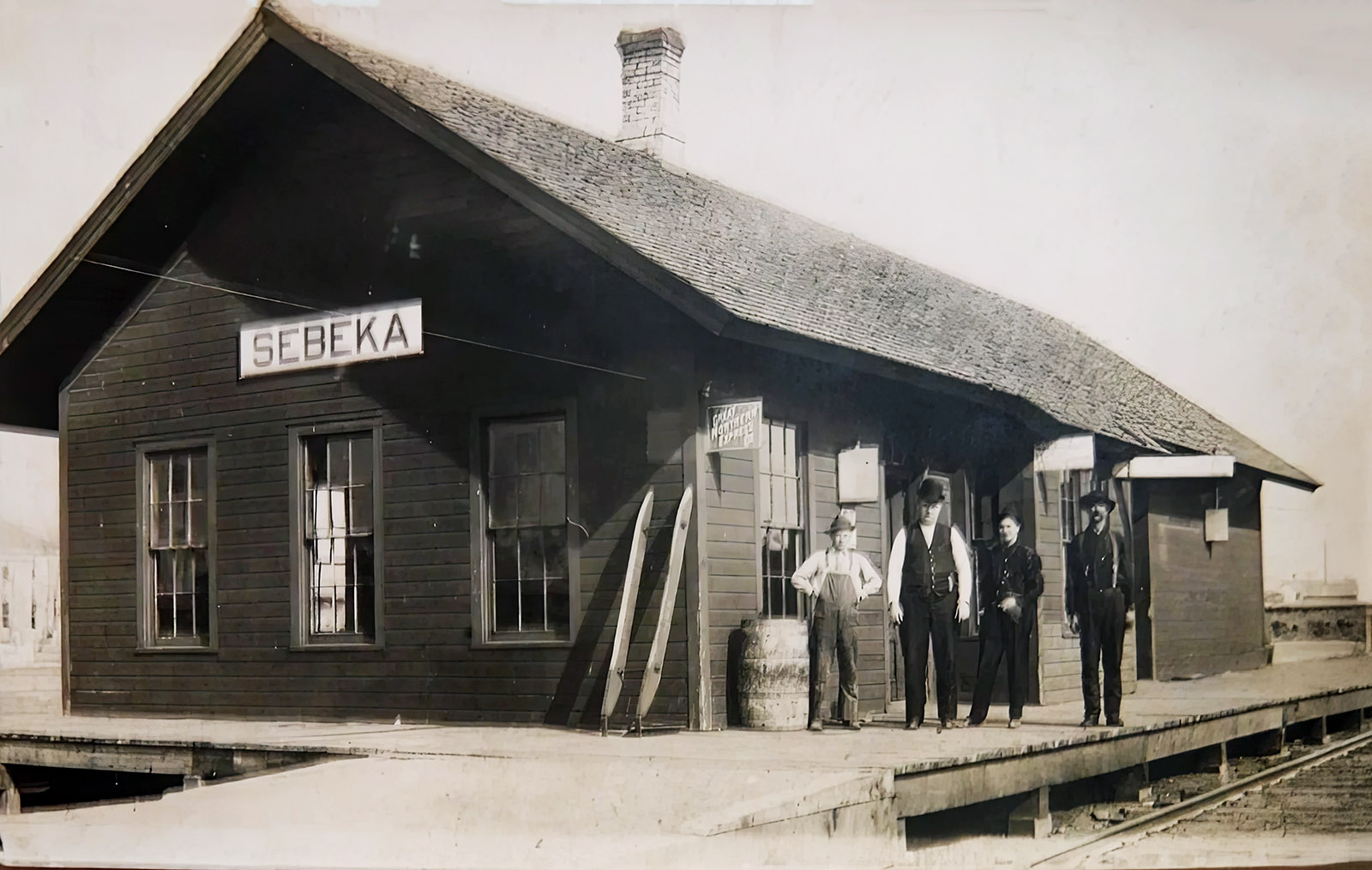 Great Northern Railroad Depot, Sebeka Minnesota, 1910s Print